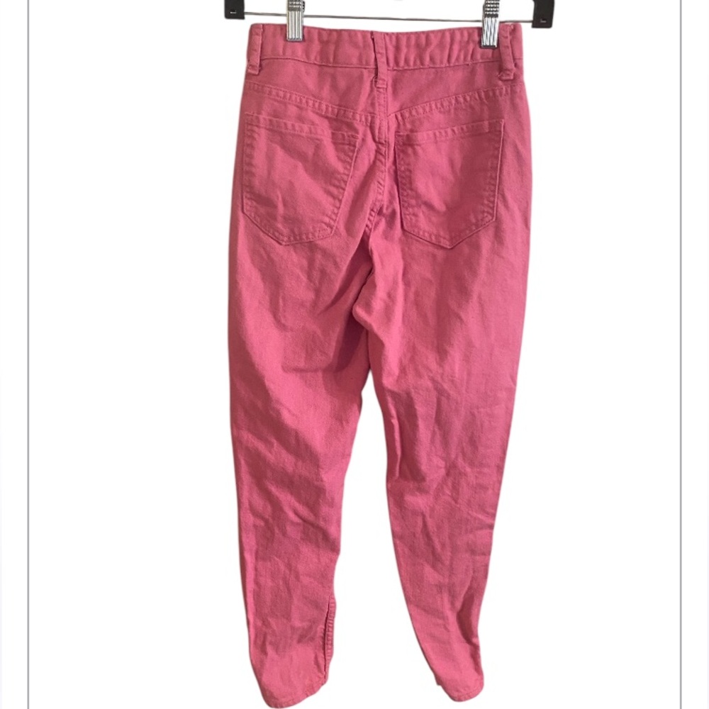S.O.NG. Classic Mom jeans.  Bright pink.  Distressed.  Size 1/25. - Picture 2 of 10